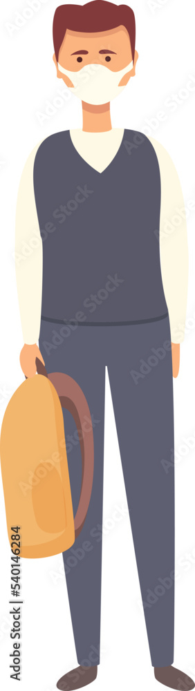 Covid care icon cartoon vector. Child mask. Staff protection Covid care icon cartoon vector. Child mask. Staff protection