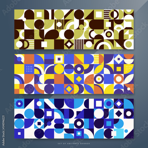 Flat mosaic geometric banner background