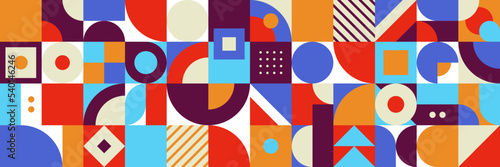 Flat mosaic geometric banner background
