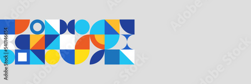 Flat colorful mosaic pattern design banner background