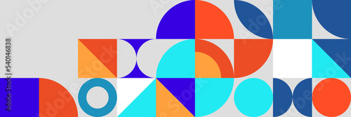 Flat mosaic banner background with geometric shapes