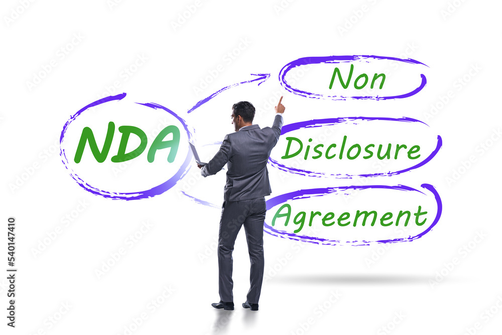 Businessman in non-disclosure agreement concept Businessman in non-disclosure agreement concept