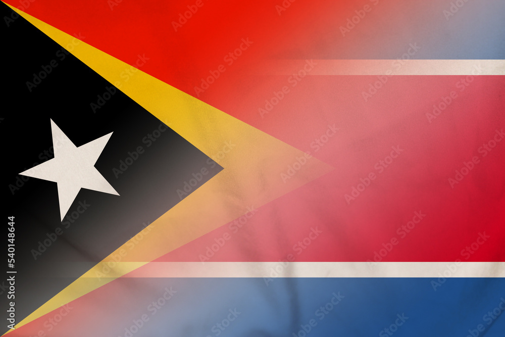 East Timor and North Korea political flag international negotiation PRK