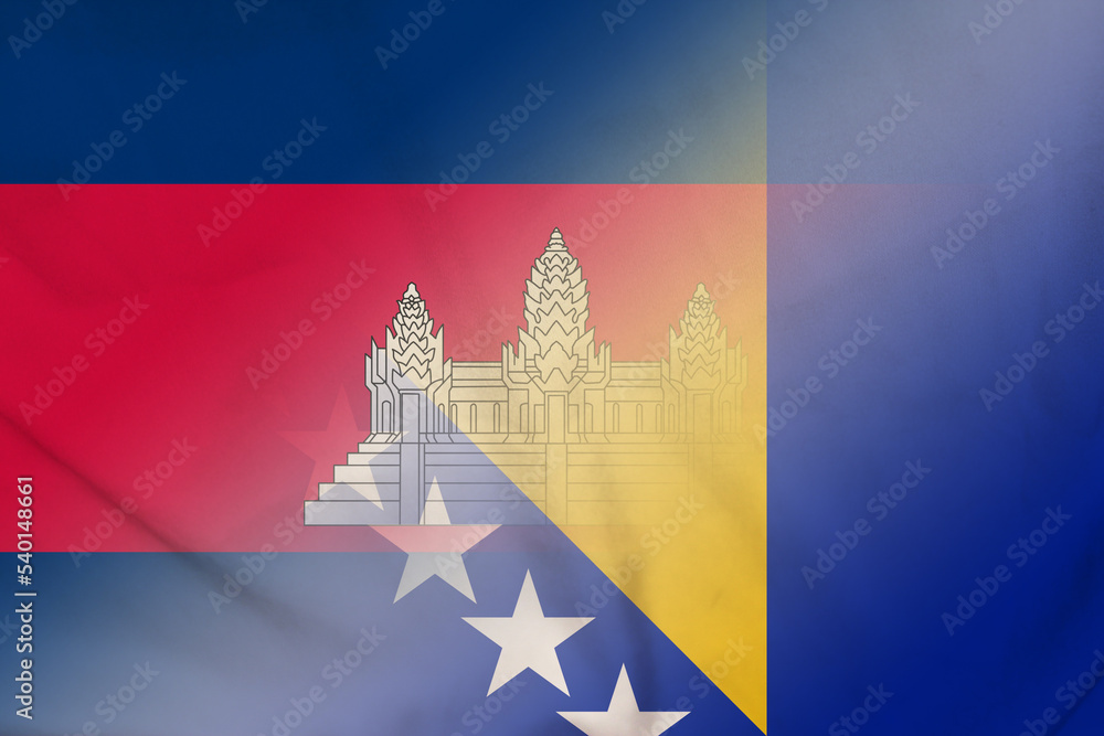 Cambodia and Bosnia and Herzegovina political flag international relations BIH BTN