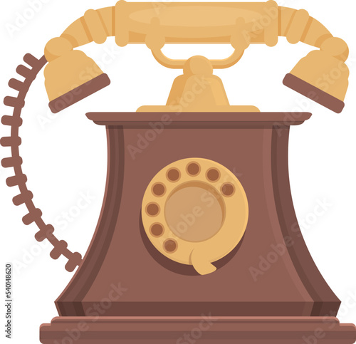 Retro telephone icon cartoon vector. Device equipment. Button style