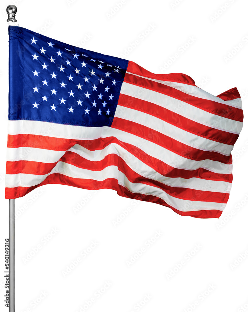 Fototapeta premium Flag of the USA, Isolated on Transparent Background