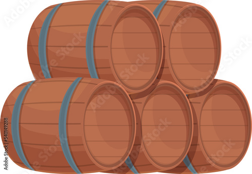 Barrel stack icon cartoon vector. Drink bar. Winery cellar