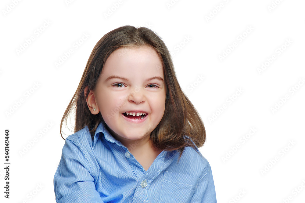 Laughing little girl closeup portrait Laughing little girl closeup portrait