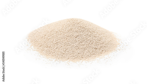 Pile of granulated yeast isolated on white photo