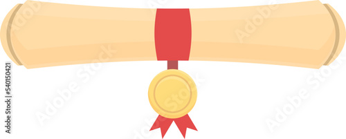 Modern diploma icon cartoon vector. Award certificate. Gold education