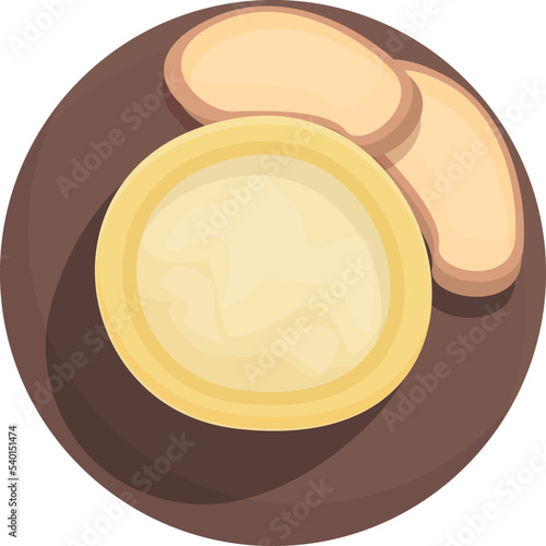 Sauce soup icon cartoon vector. Fried meal. Food portugal