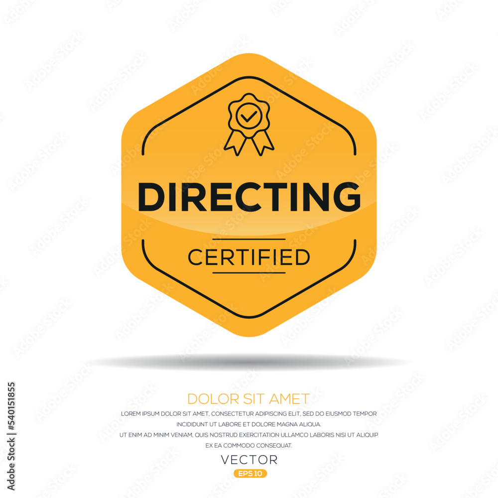 Obraz premium Creative (Directing) Certified badge, vector illustration.