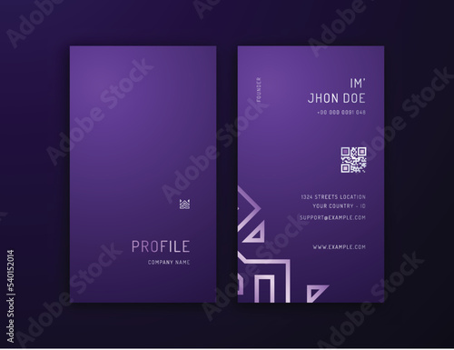 Stylish Vertical Business Card Editable Template	