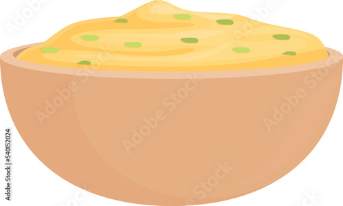 Bean hummus icon cartoon vector. Paste food. Cuisine spread