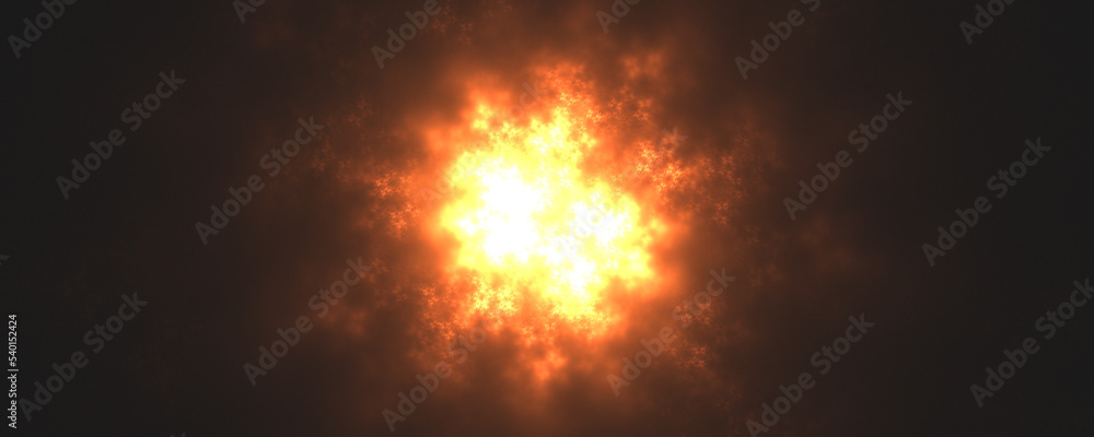fire explosion effect on black background