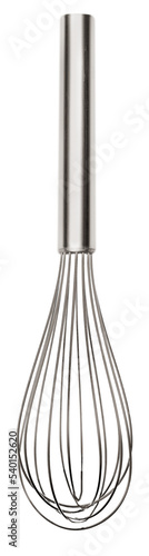 Houseware: steel whisk, isolated on white background