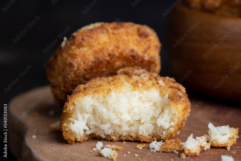 Delicious cookies with coconut on the table Delicious cookies with coconut on the table