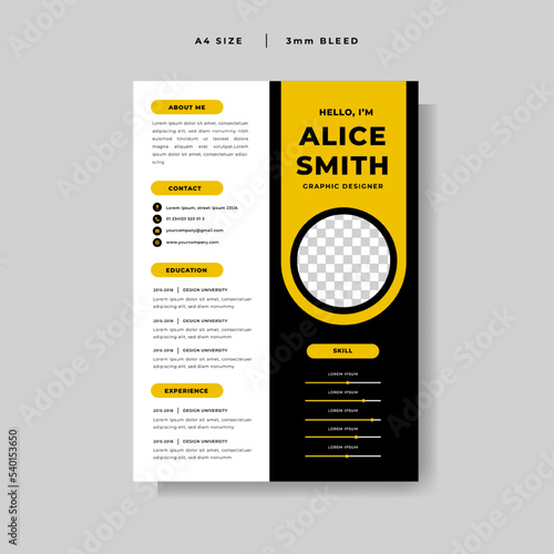 modern Curriculum Vitae design template vector