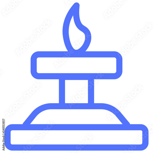 burner bunsen flame lab fire line icon