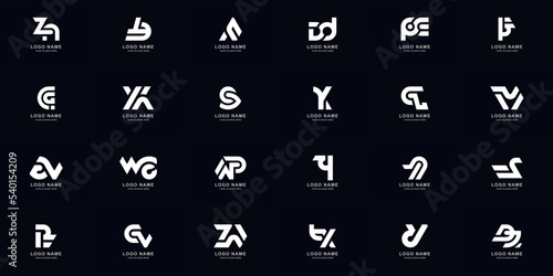 Collection full set abstract combine letter a - z monogram logo design