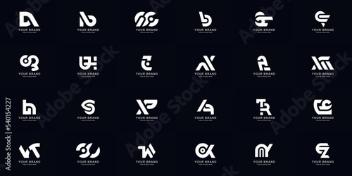 Collection full set abstract combine letter a - z monogram logo design