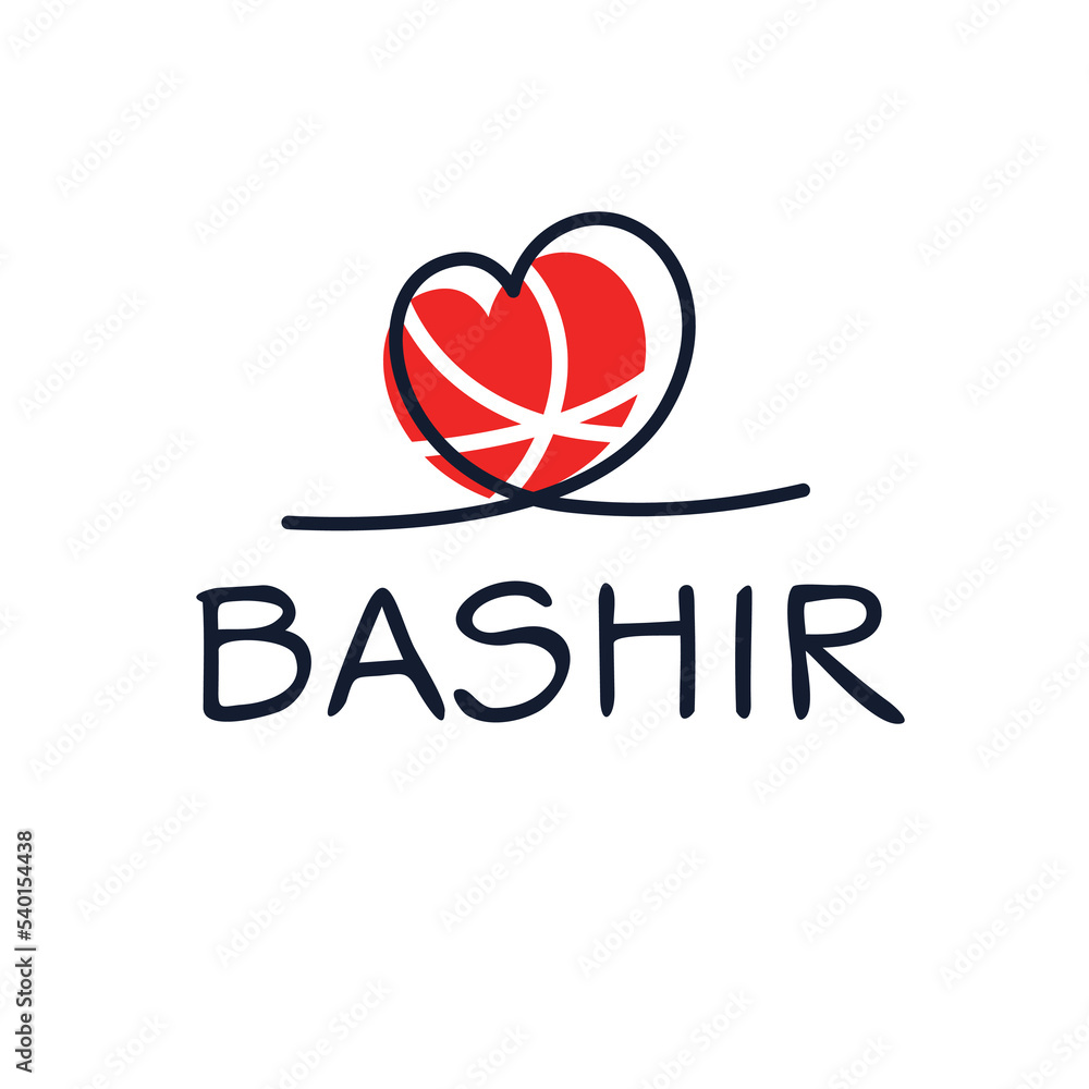 Creative (Bashir) name, Vector illustration.