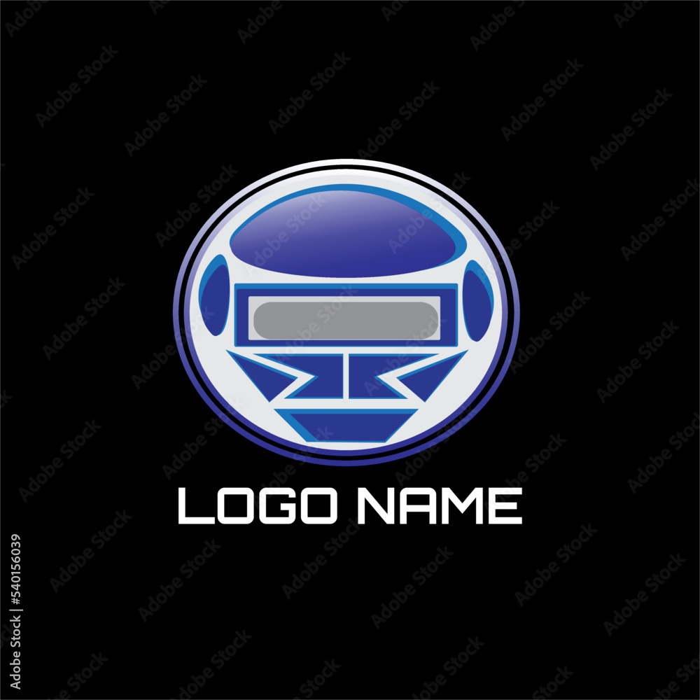 Head robot game logo design Head robot game logo design