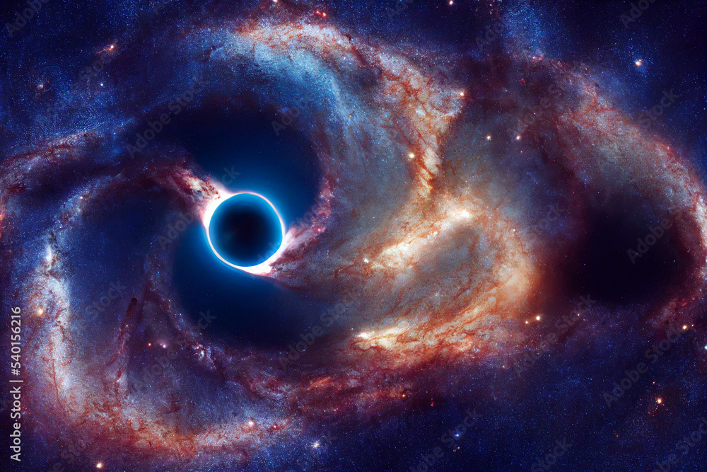 Cartwheel Galaxy, shiny and concept art AI generated Space background