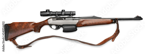 Obraz na plátne Rifle and telescopic sight isolated on white