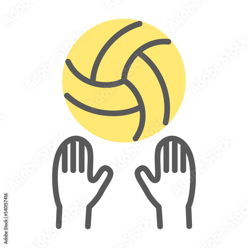 simple line illustration of volleyball