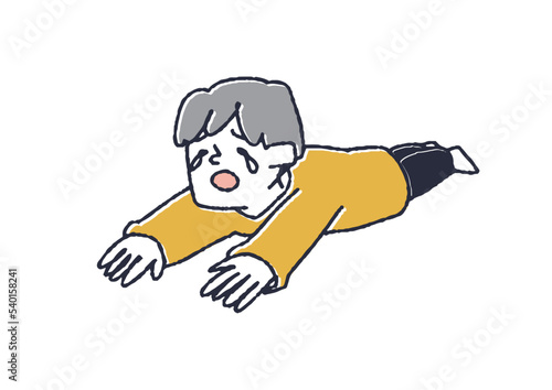 転んで泣いてしまった男の子　涙を流すさまざまな場面