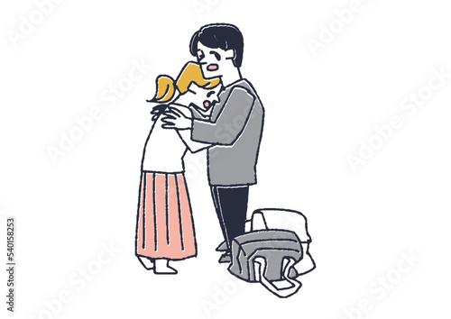 再会して嬉し泣きする男性と女性　涙を流すさまざまな場面