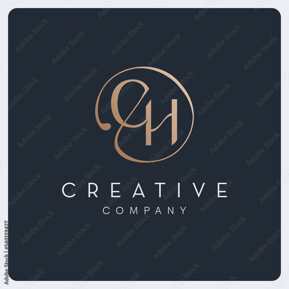 Signature CH logo design, creative initial letter logo for business and company. Signature CH logo design, creative initial letter logo for business and company.