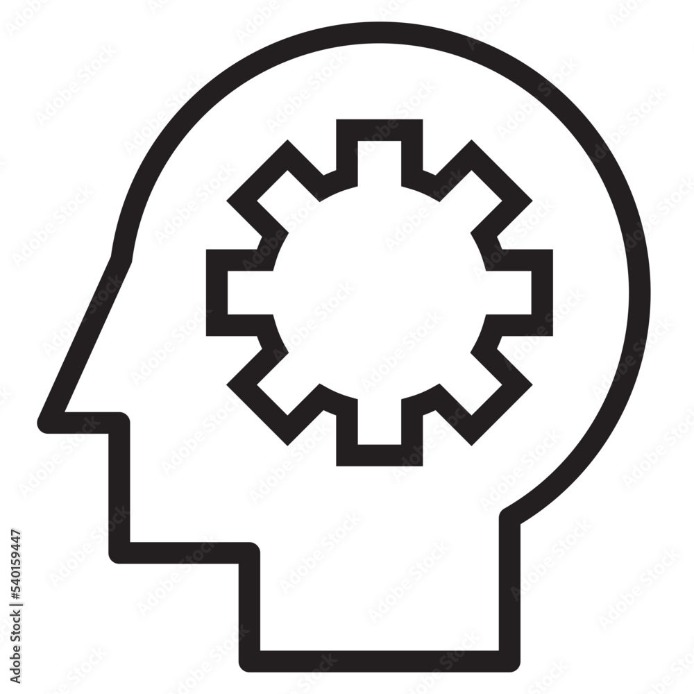 Brain process outline style icon
