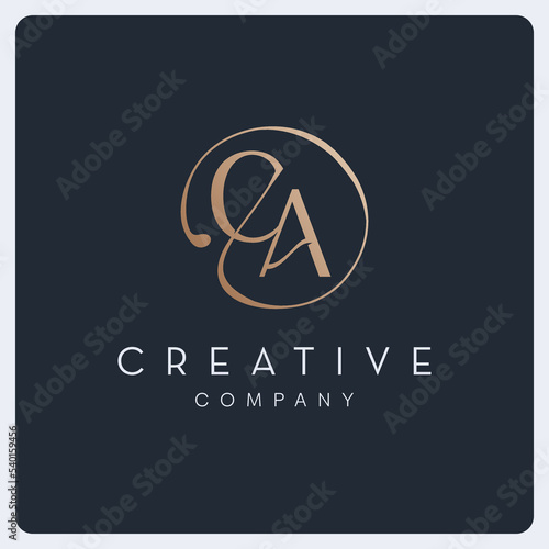 Signature CA logo design, creative initial letter logo for business and company.