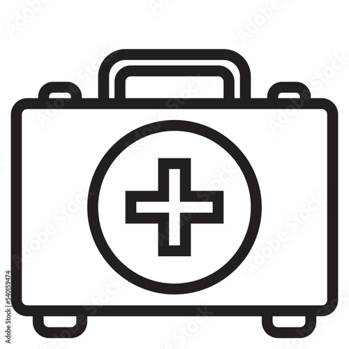 First aid kit outline style icon