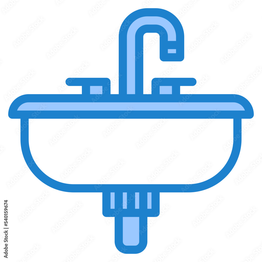 Sink blue style icon Sink blue style icon