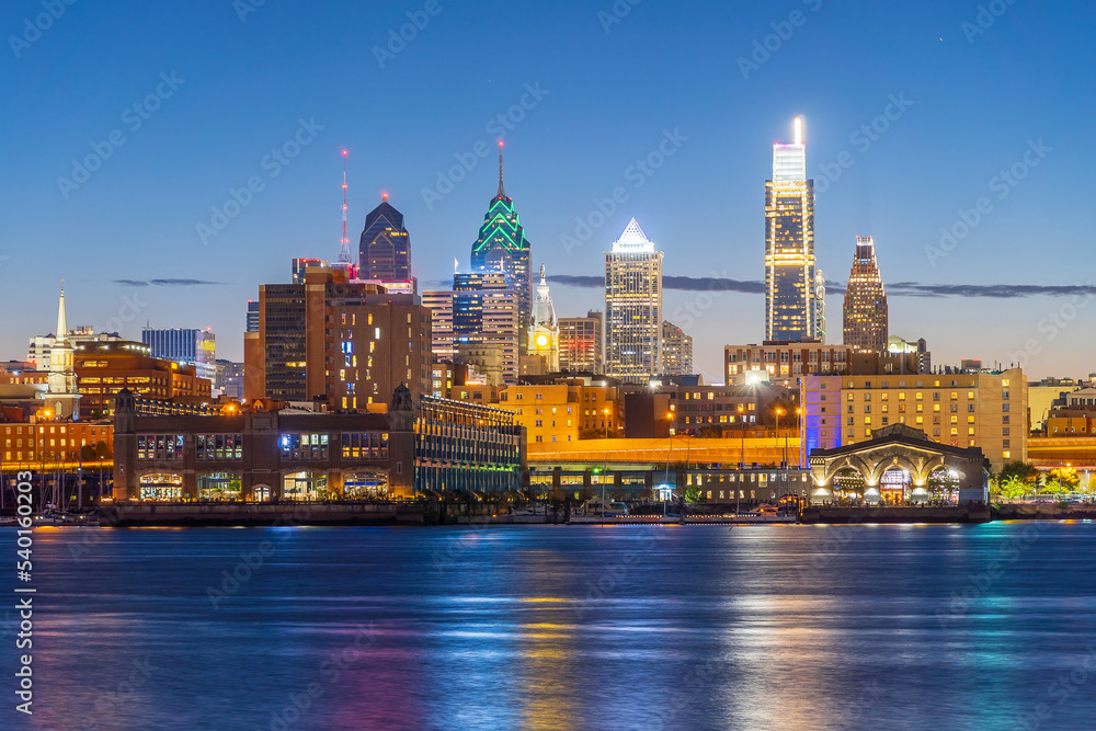Philadelphia downtown city skyline, cityscape of  Pennsylvania