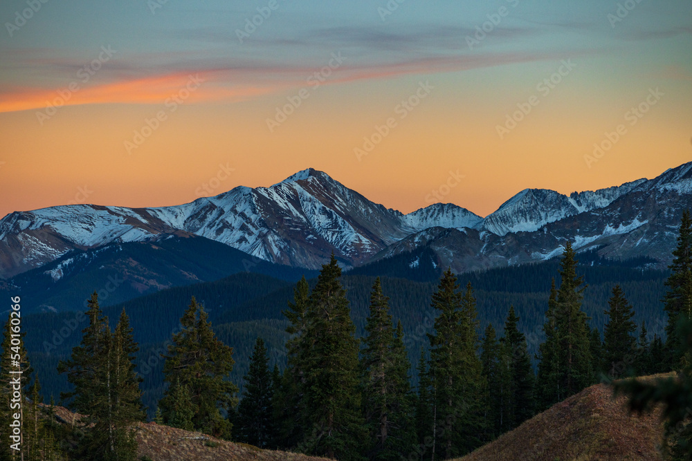 Colorado mountain sunset