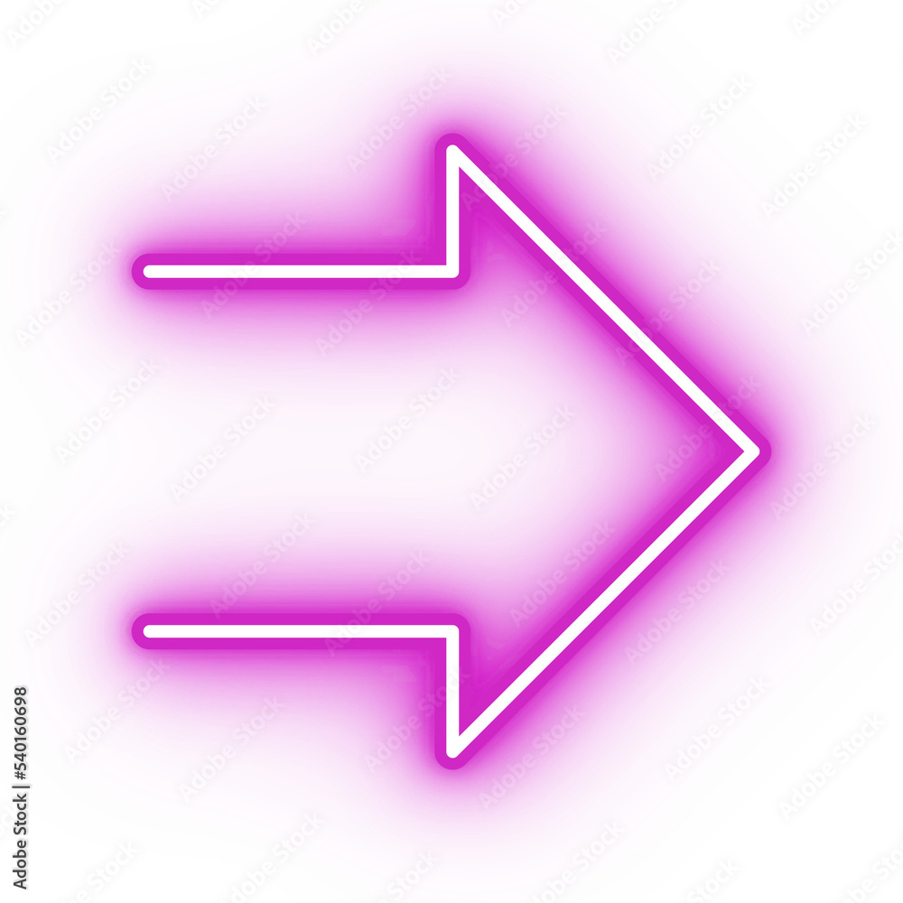 Neon pink arrow icon, arrow icon on transparent background Neon pink arrow icon, arrow icon on transparent background