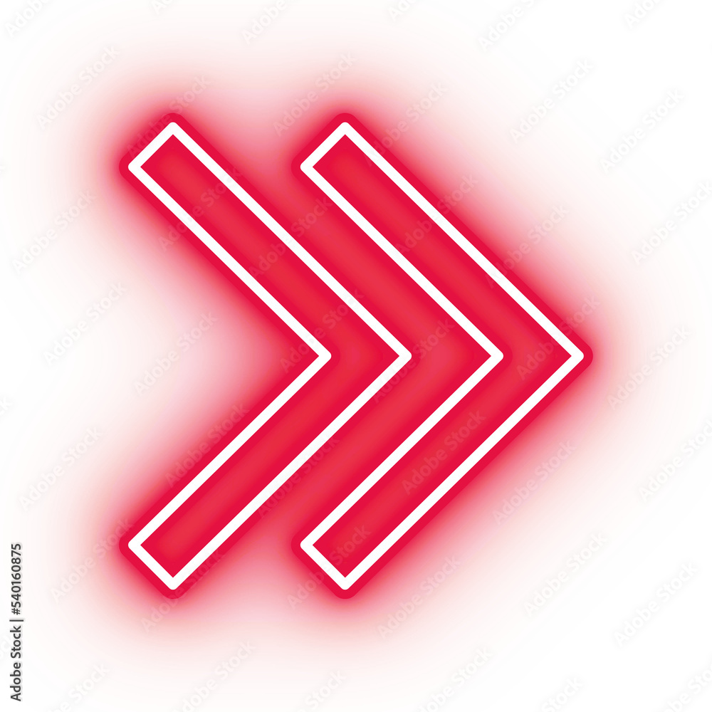 Neon red arrow icon, arrow icon on transparent background Neon red arrow icon, arrow icon on transparent background