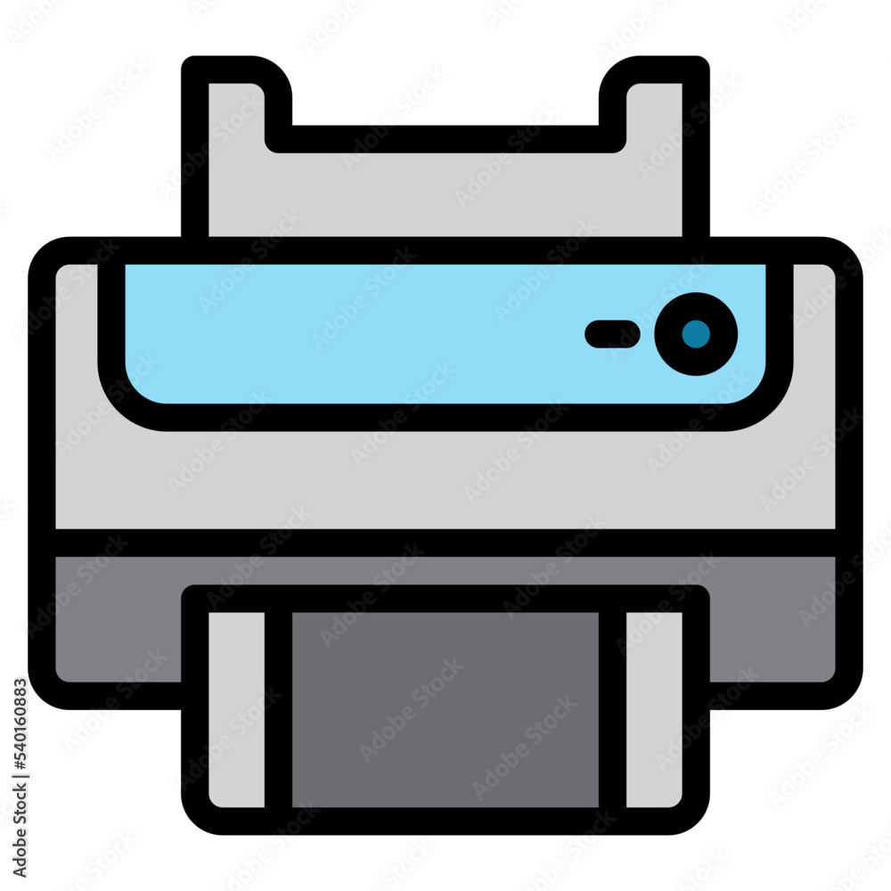 Printer color line style icon Printer color line style icon