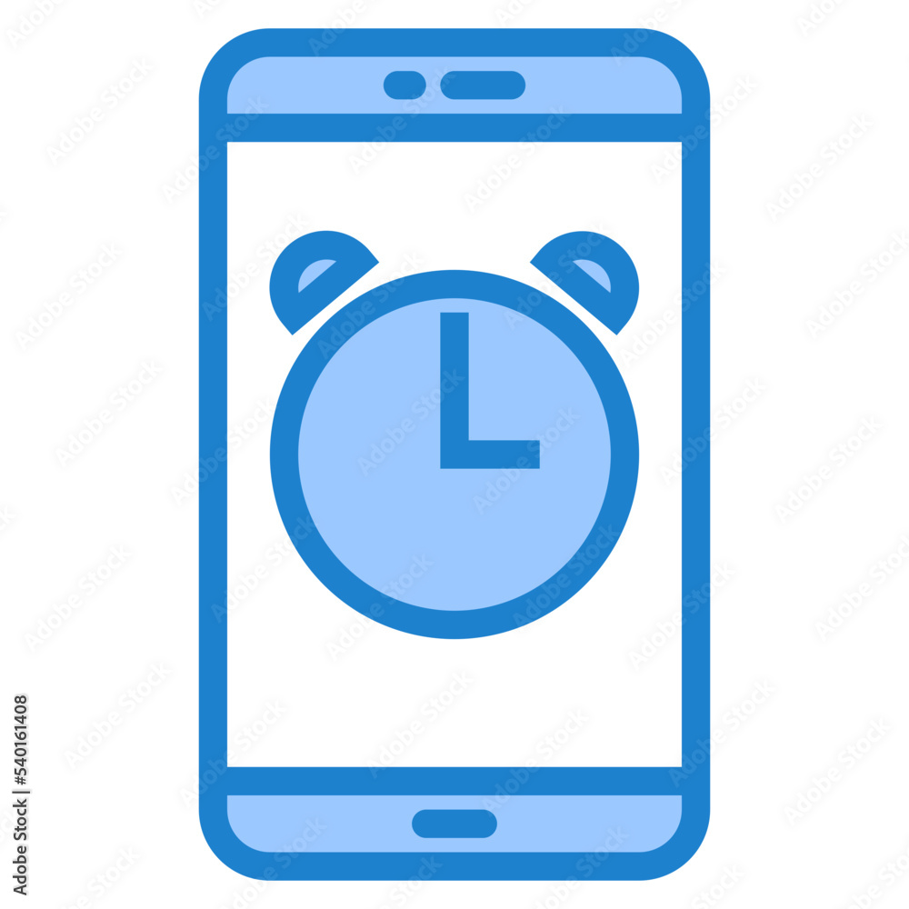 Alarm clock blue style icon Alarm clock blue style icon
