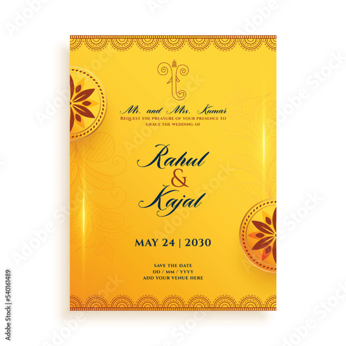 luxury indian wedding card design nice template