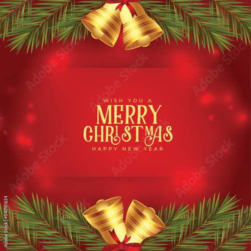 decorative merry christmas and new year occasion red background