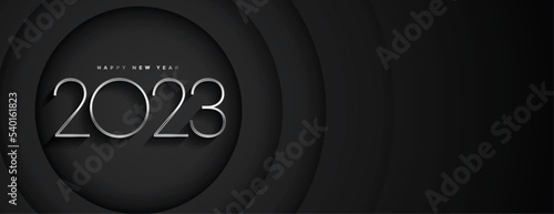 clean new year eve 2023 dark black banner