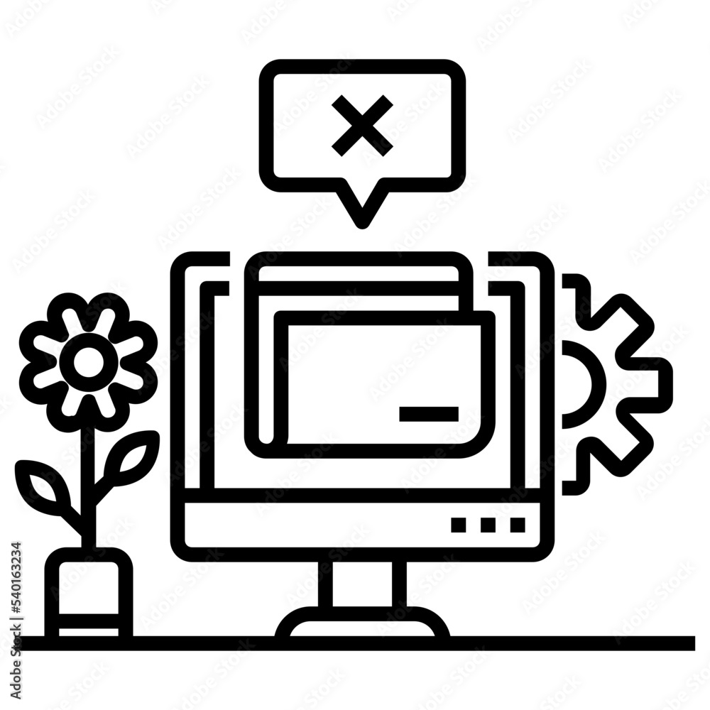 Icon Remove Network Folder With Style Outline Icon Remove Network Folder With Style Outline