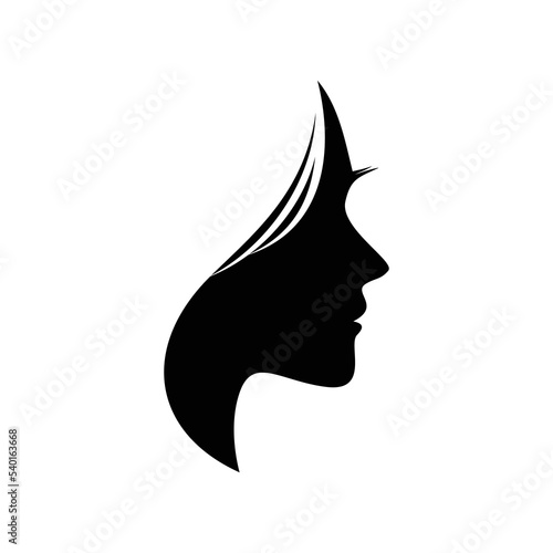 beauty face girl silhouette design illustration.