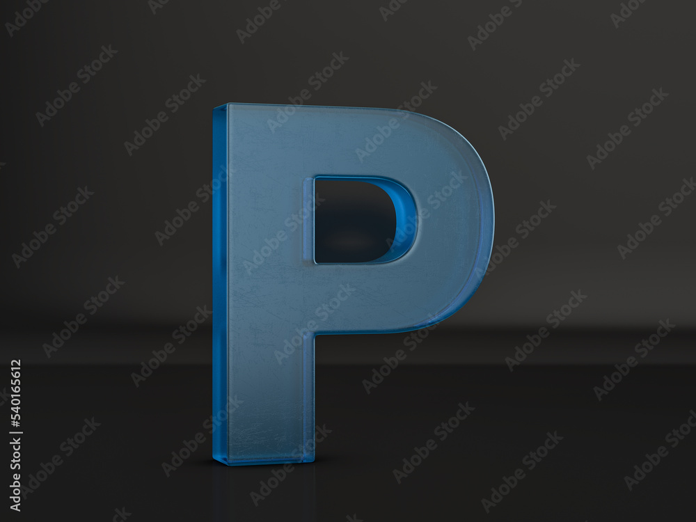 Glass letter P Glass letter P