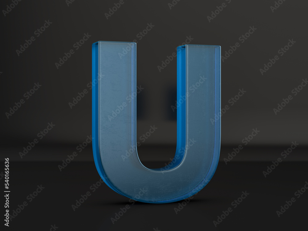 Glass letter U Glass letter U